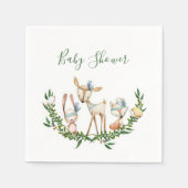 かわいい水色の鹿の赤ちゃんシャワーナプキン スタンダードカクテルナプキン (正面)