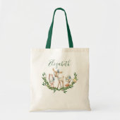 かわいい水色の鹿ベビートートバッグ トートバッグ (正面)