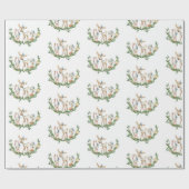 かわいい水色の鹿 ラッピングペーパー (フラット)