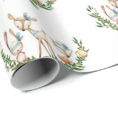 かわいい水色の鹿 ラッピングペーパー (ロールコーナー)