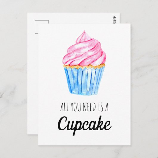 かわいい水色はカップケーキの甘さ ポストカード (正面/裏面)