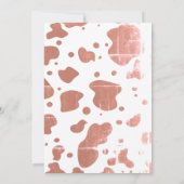 かわいい水色ふくらはぎ牛誕生日ピンク花模様 招待状 (裏面)