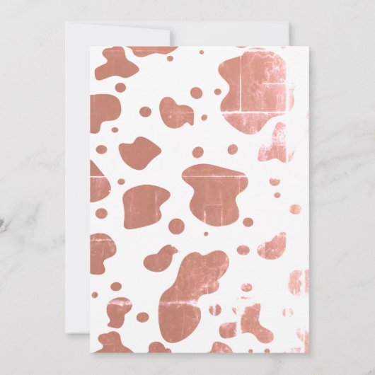 かわいい水色ふくらはぎ牛誕生日ピンク花模様 招待状 (裏面)