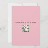 かわいい水色アイスクリームコーン誕生日QRコード 招待状 (裏面)