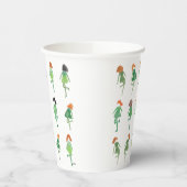 かわいい水色アイリッシュダンスハンド図解入りの、写真付きの- 紙コップ (左)