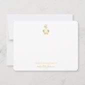 かわいい水色アヒル黄色いギンガムベビー感謝していユー サンキューカード (正面)