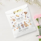 かわいい水色アフリカ動物誕生日ありがとう フェイバーバッグ (封をした状態)