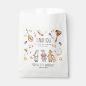 かわいい水色アフリカ動物誕生日ありがとう フェイバーバッグ (正面)