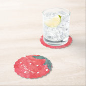 かわいい水色イチゴ紙プレート ペーパーコースター (インサイチュ)