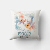 かわいい水色イラストレーション魚座〔占星術の〕十二宮図名 クッション (裏面)