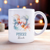 かわいい水色イラストレーション魚座〔占星術の〕十二宮図名 コーヒーマグカップ