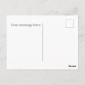 かわいい水色イースターバニーメッセージ ポストカード (裏面)