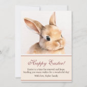 かわいい水色イースターバニー シーズンカード (正面)