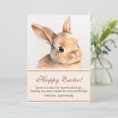かわいい水色イースターバニー シーズンカード (スタンド正面)