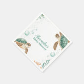 かわいい水色ウミガメ スタンダードカクテルナプキン (角)