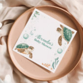 かわいい水色ウミガメ スタンダードカクテルナプキン