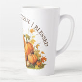 かわいい水色カボチャ感謝賛美心 カフェラテマグ (右)