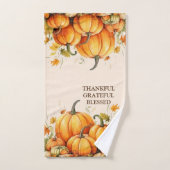 かわいい水色カボチャ感謝賛美心 バスタオルセット (ハンドタオル)