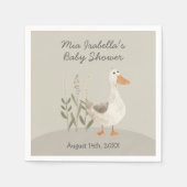 かわいい水色ガチョウ赤ちゃんシャワーナプキン スタンダードカクテルナプキン (正面)