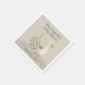 かわいい水色ガチョウ赤ちゃんシャワーナプキン スタンダードカクテルナプキン (角)