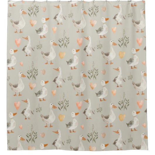 かわいい水色ガースシャワーカーテン シャワーカーテン (正面)