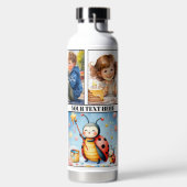 かわいい水色キッズ先生またはママ ウォーターボトル (左面)