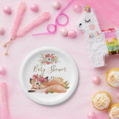かわいい水色キツネ赤ちゃんシャワー紙プレート ペーパープレート (パーティー)