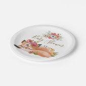 かわいい水色キツネ赤ちゃんシャワー紙プレート ペーパープレート (アングル)