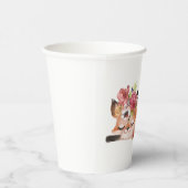 かわいい水色キツネ 紙コップ (右)