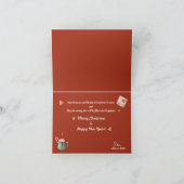 かわいい水色キャンディーケーン冬クリスマスカード シーズンカード (内部)