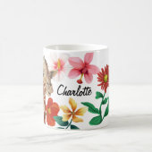 かわいい水色キリンフローラ名 コーヒーマグカップ (中央)