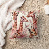 かわいい水色キリン クッション (ブランケット)