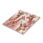 かわいい水色キリン タイル (側面)