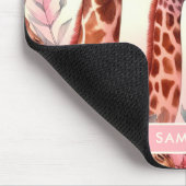 かわいい水色キリン マウスパッド (コーナー)