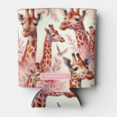 かわいい水色キリン 缶クーラー (正面)