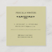 かわいい水色ギターフロッグバタフライ スクエア名刺 (裏面)