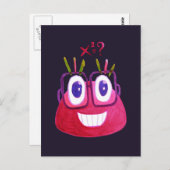 かわいい水色ギークキャンディキャラクター数学者 ポストカード (正面/裏面)