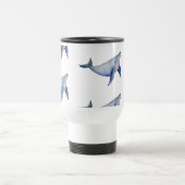 かわいい水色クジラ再利用可能なコーヒーカップ トラベルマグ (中央)
