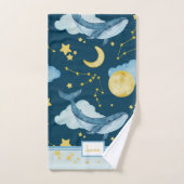 かわいい水色クジラ継ぎ目のないパターンキッズ バスタオルセット (ハンドタオル)