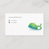 かわいい水色クジラ 名刺 (裏面)