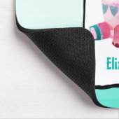 かわいい水色クマのアクアグリーングラデーション下地 マウスパッド (コーナー)