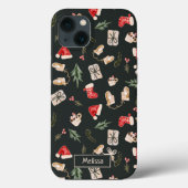 かわいい水色クリスマスイラストレーション模様 Case-Mate iPhoneケース (裏面)