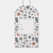 かわいい水色クリスマスドードル ギフトタグ (裏面)