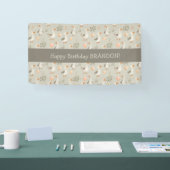 かわいい水色ゲーゼ誕生日バナー 横断幕 (トレードショー)