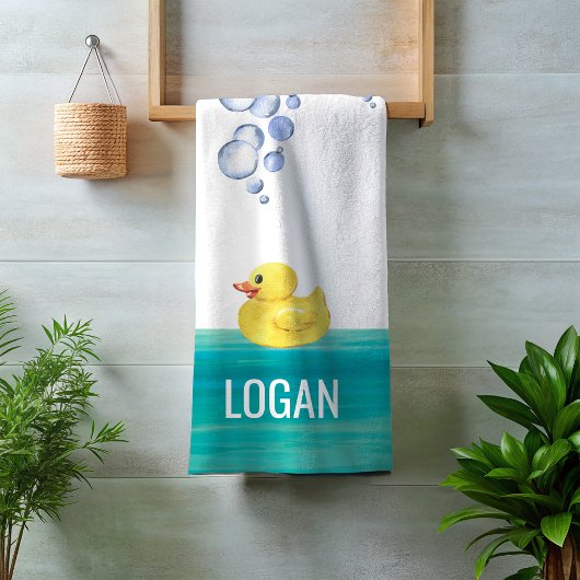 かわいい水色ゴム鴨バスタブ泡風呂 バスタオルセット