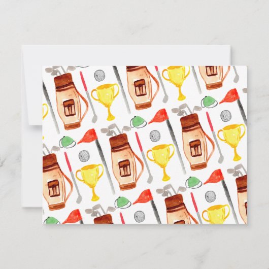 かわいい水色ゴルフスポーツゴルフ小さなプロ ノートカード (裏面)