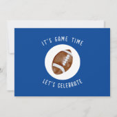 かわいい水色サッカーフォトボーイ誕生日 招待状 (裏面)