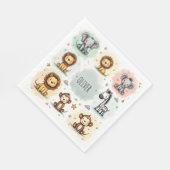 かわいい水色サファリ動物の鳩 スタンダードランチョンナプキン (角)