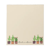 かわいい水色サボテンのポット ノートパッド (正面)