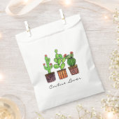 かわいい水色サボテンのポット フェイバーバッグ (クリップ留めされた状態)